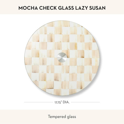Tabla Servir Giratoria Cristal Marrón y Blanco Moca
