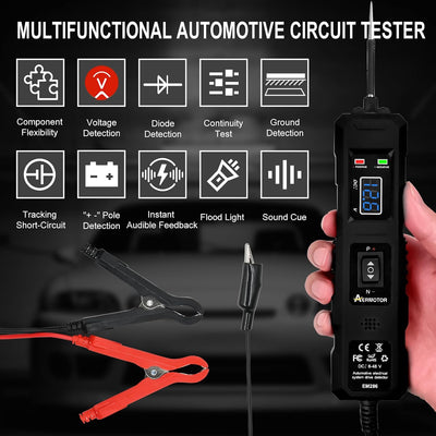 Probador circuito auto 6V-48V LED pantalla digital