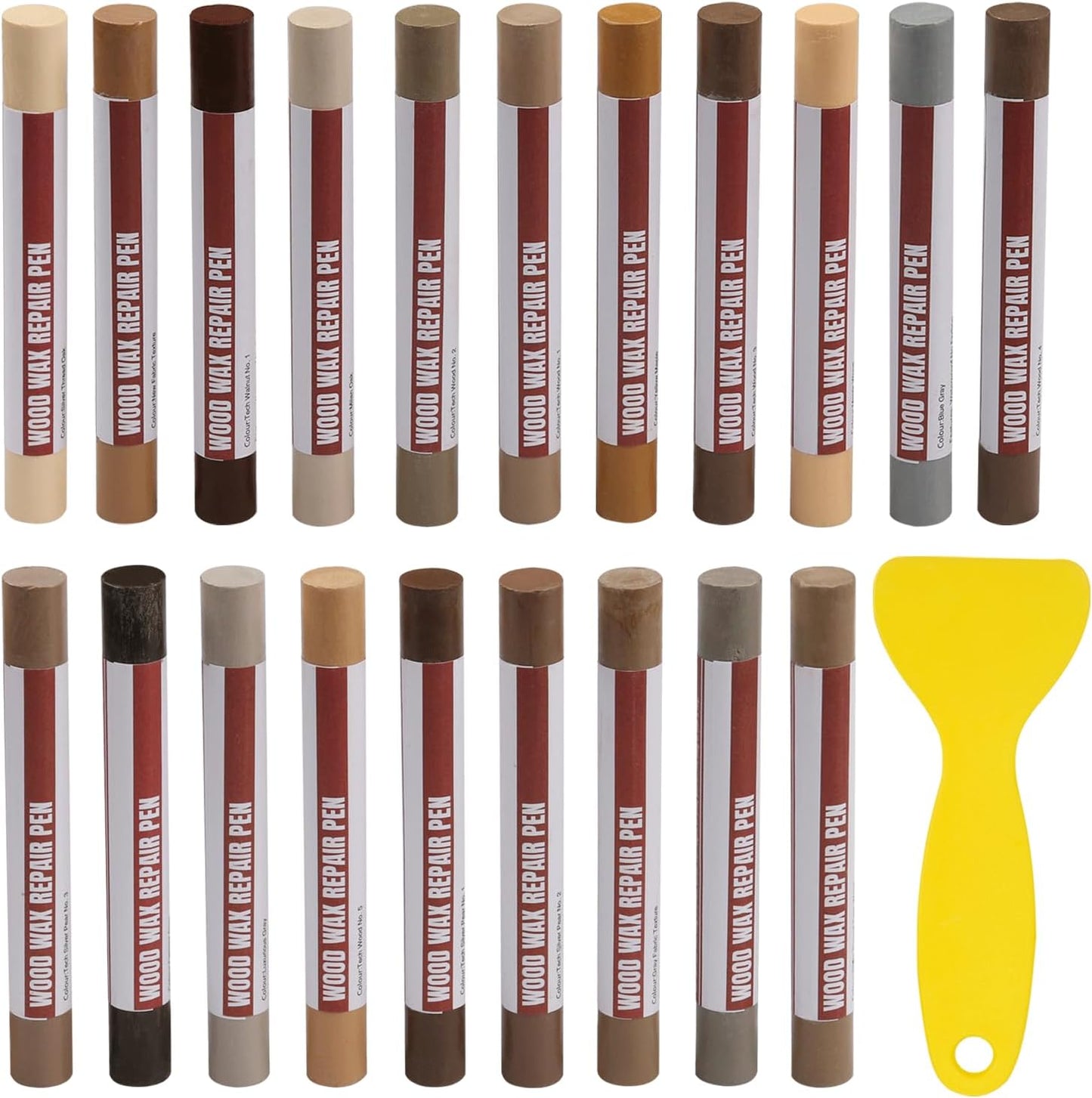 Varillas relleno madera 20 colores con raspador