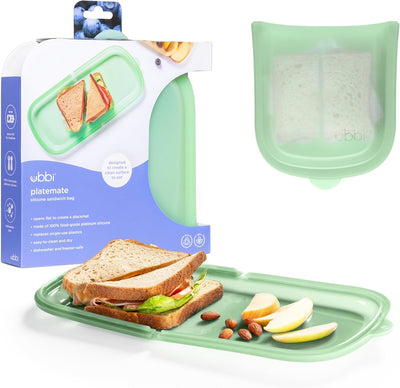 Bolsa de almacenamiento de silicona Ubbi Platemate reutilizable apta para lavavajillas