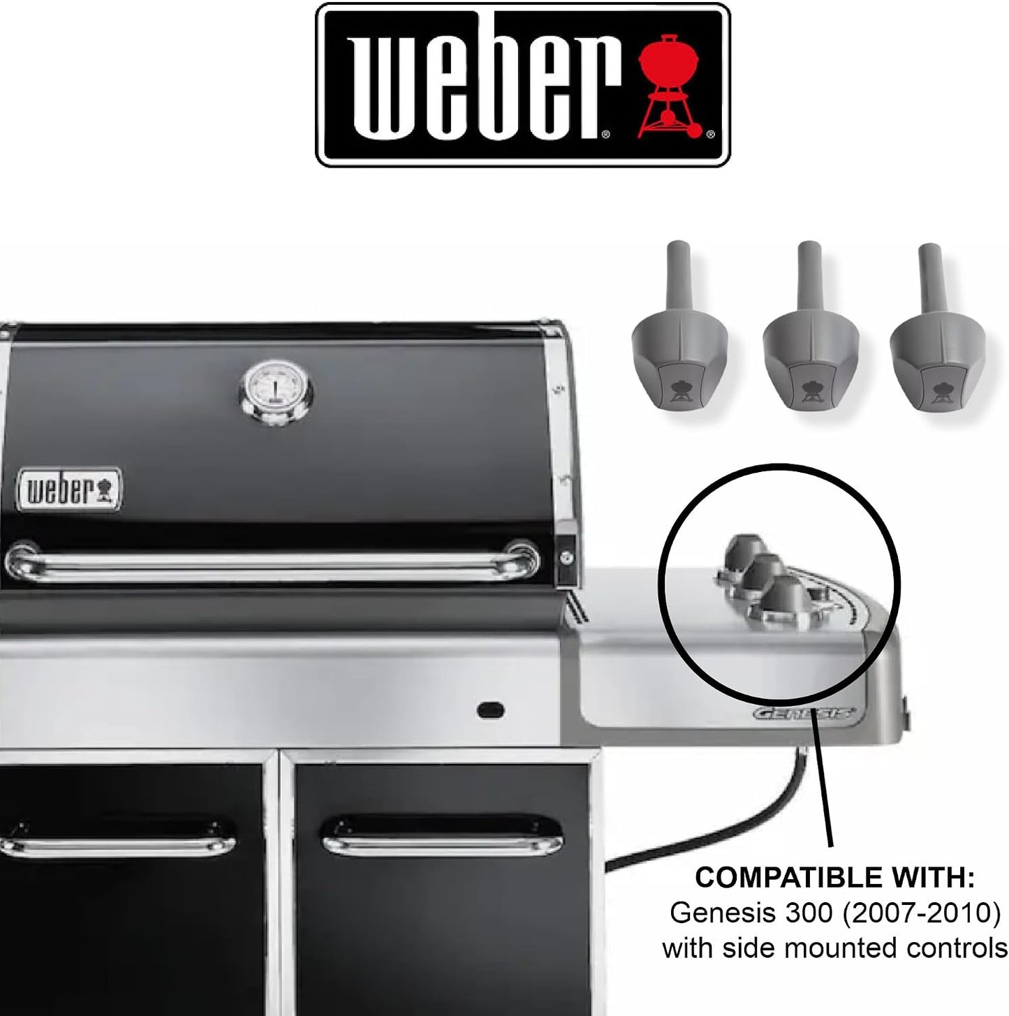 3 Perillas para Parrilla Genesis 300 07-10