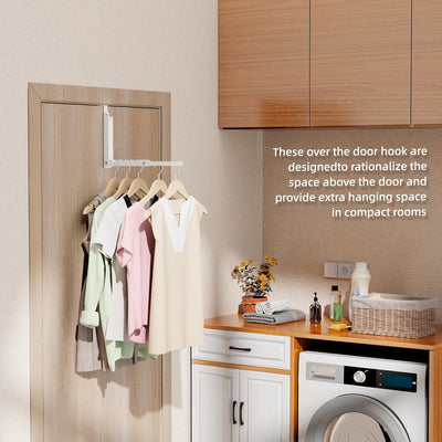 Perchero plegable doble colgador de ropa para puerta