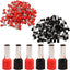 Set 200 Conectores Ferrula Cable 8AWG Isolados Rojo y Negro