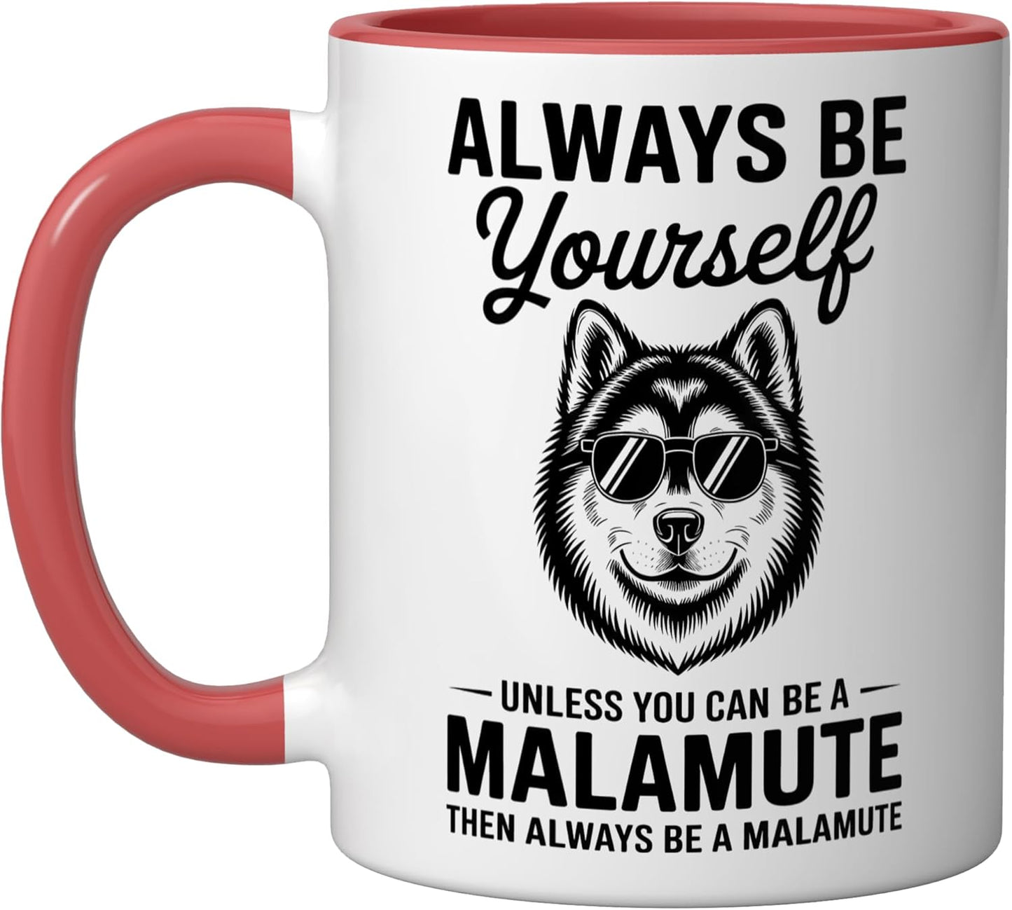 Taza Cerámica Perro Malamute Rojo/Blanco