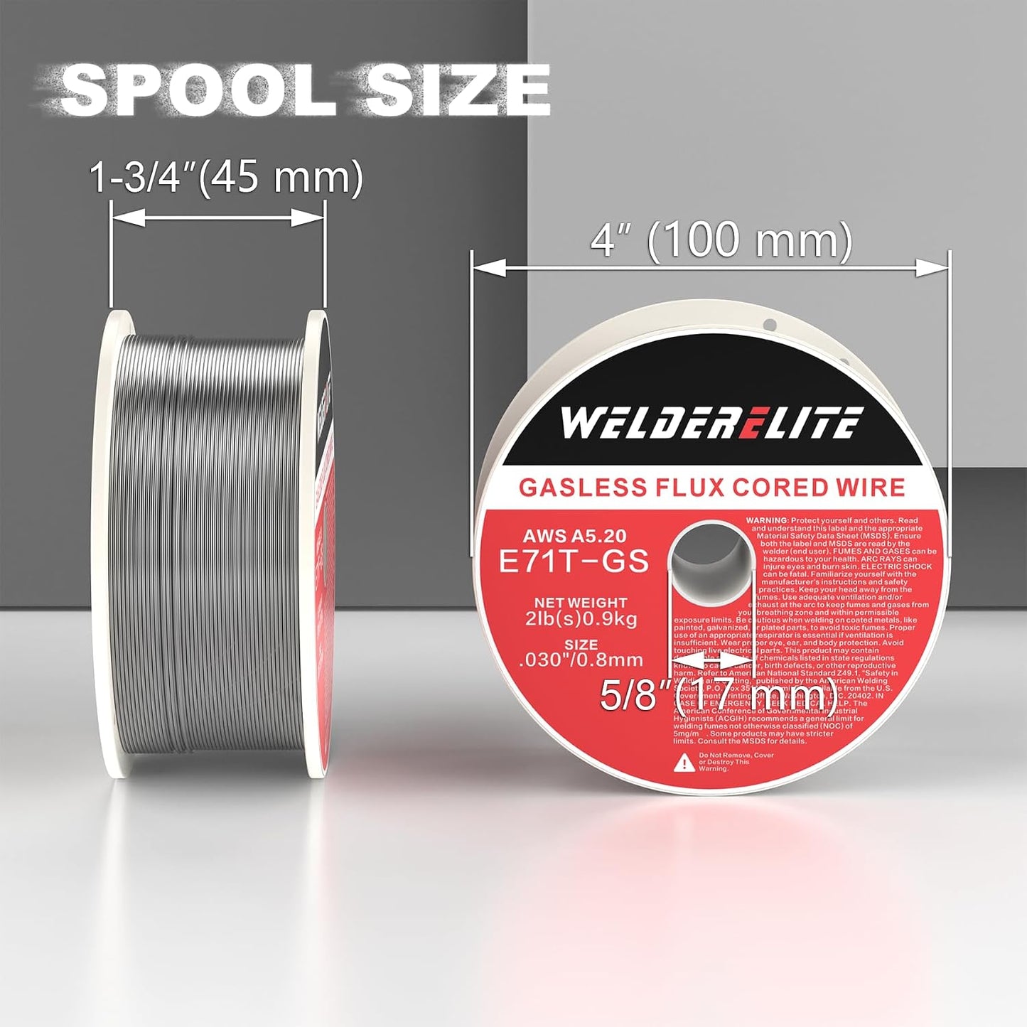 Pack 4 cables soldadura E71T-GS 0.030pulg sin gas