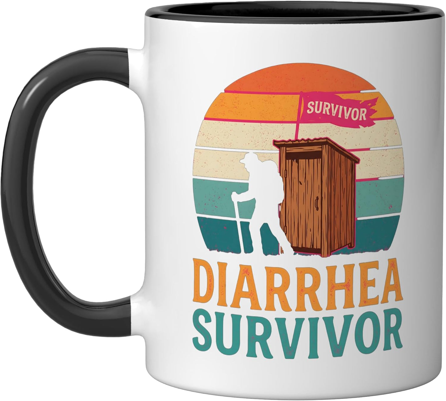 Taza Cerámica Humor Camino Senderismo Negro Blanco