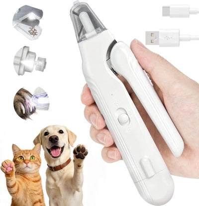Cortaúñas 2en1 con luz para perros y gatos LED