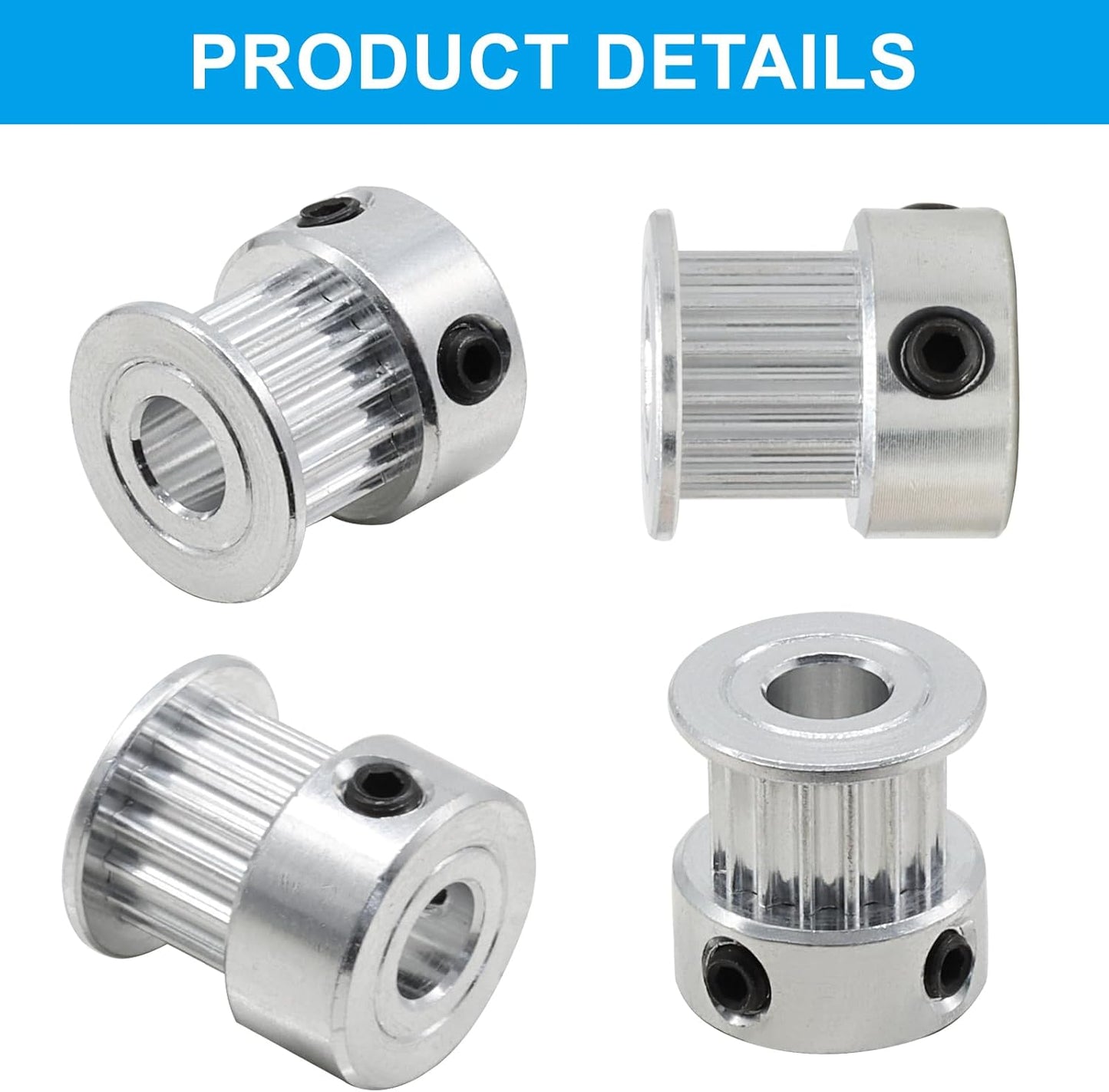 Polea GT2 20 dientes orificio 0.197pulg para correa 0.236pulg