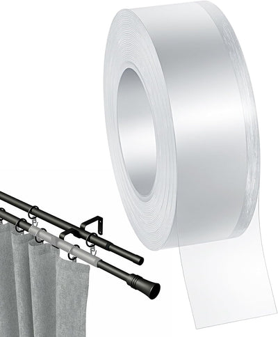 Cinta para varilla de cortinas transparente suave para instalación
