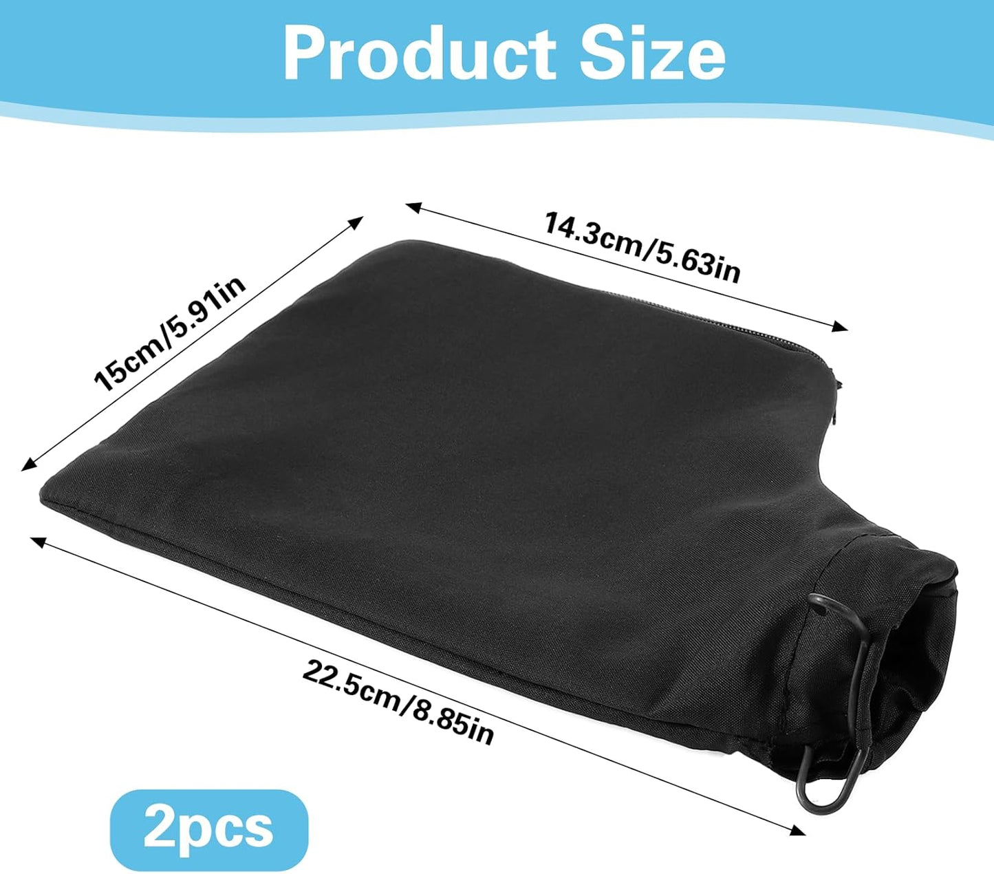 2 Bolsas Antipolvo para Sierra Ingletadora 255 con Cremallera Negro