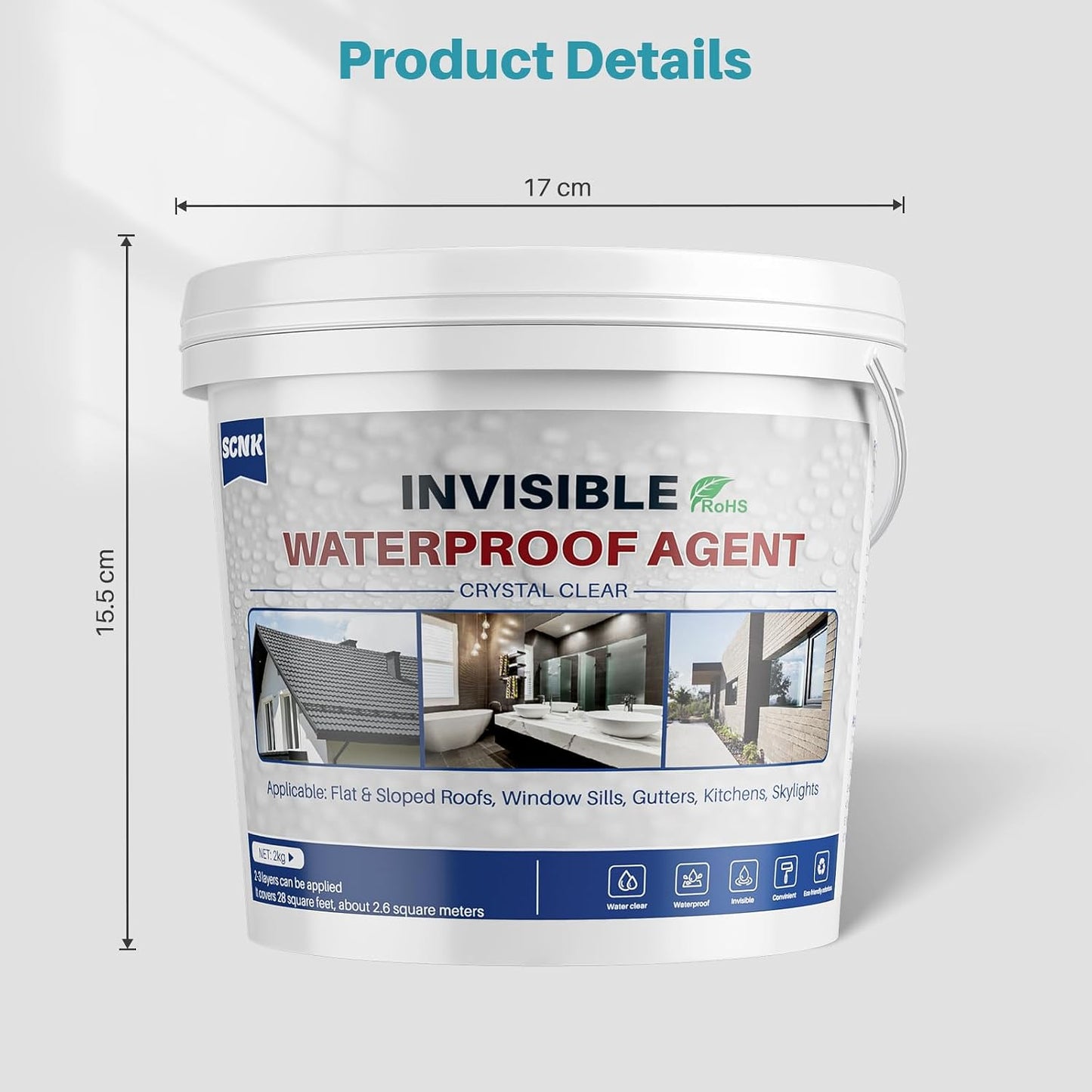 Sellador transparente 70.55oz para techo baño