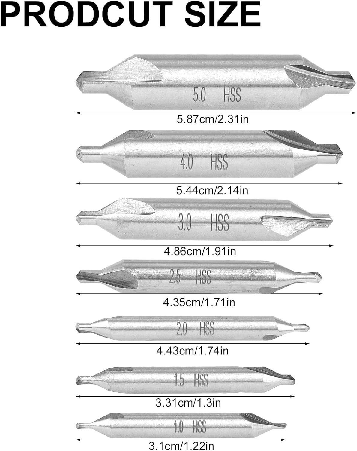 Set 7 Brocas Centrado M2 HSS 60 Grados Torno Metal
