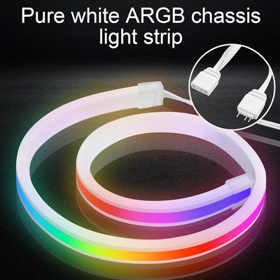 Tira LED RGB 19.7pulg silicona blanca 5V 3 pines