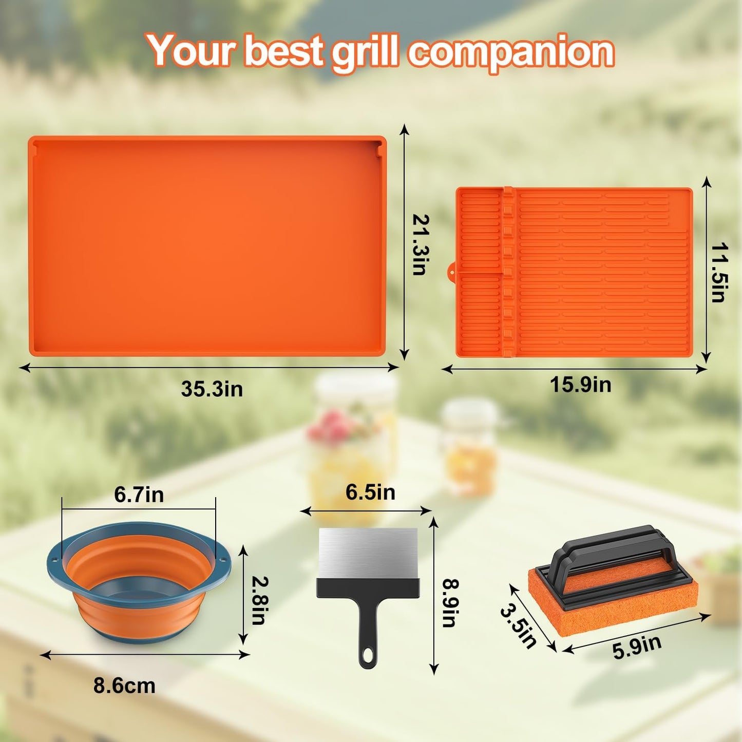 Funda silicona parrilla Blackstone 36pulg con cepillo