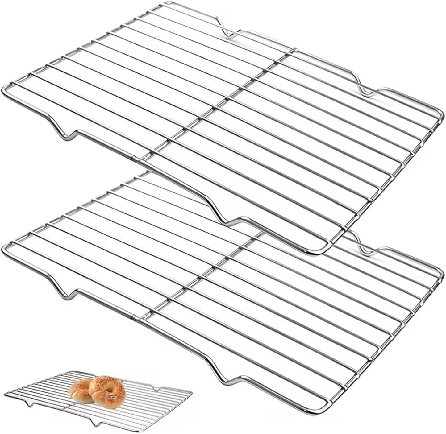 Paquete de 2 bandejas de acero inoxidable para hornear y enfriar