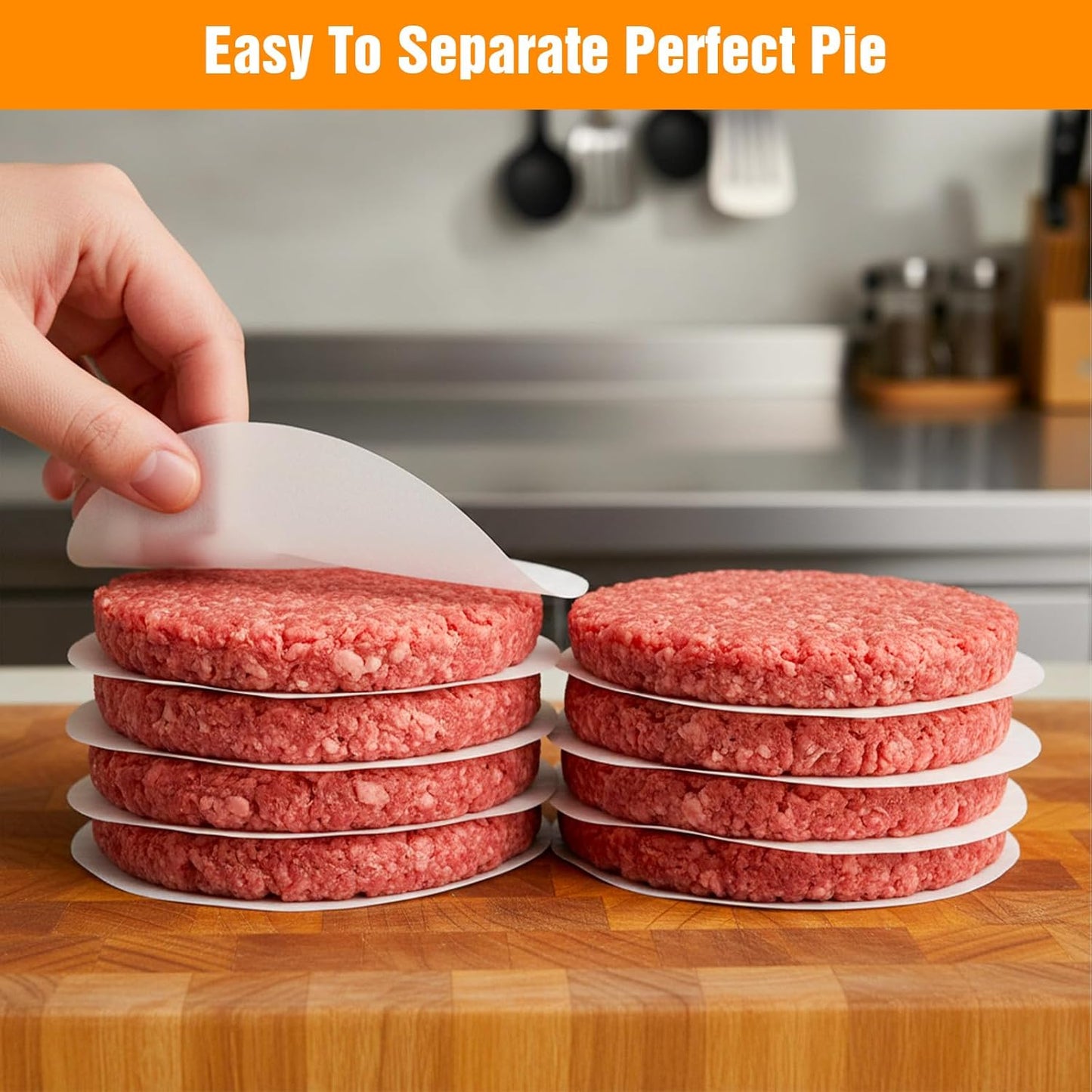 Hojas de papel para hamburguesas 4.5 pulgadas antiadherente