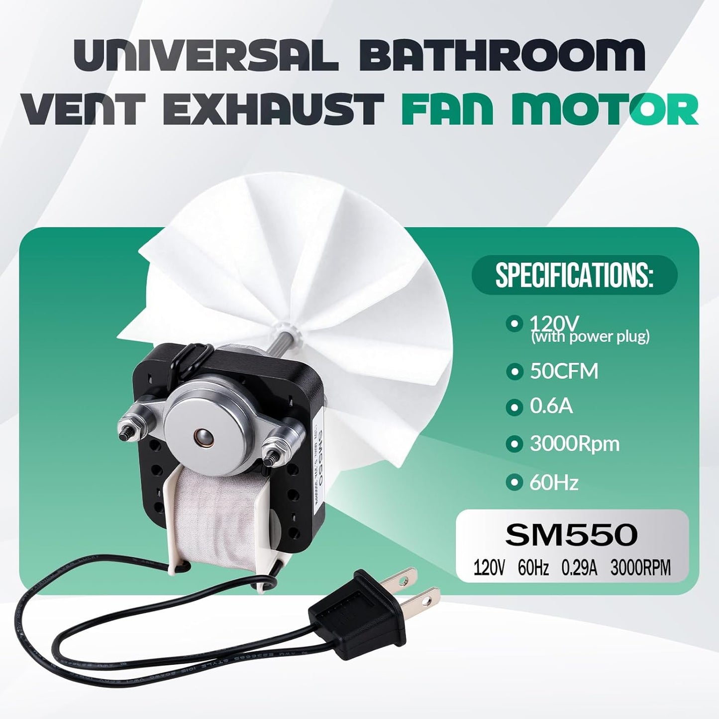Kit motor universal ventilador baño 50cfm comp Nu-Tone