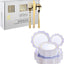 Set 300 Pzas Utensilios Plástico Oro y 100 Platillos Plástico Morado