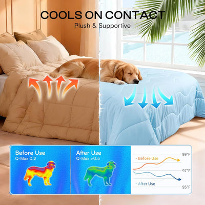 Manta refrescante para perro lavable 40x60 azul claro