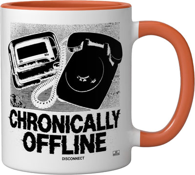 Taza Cerámica Retro Sin Conexión Orange/Blanco