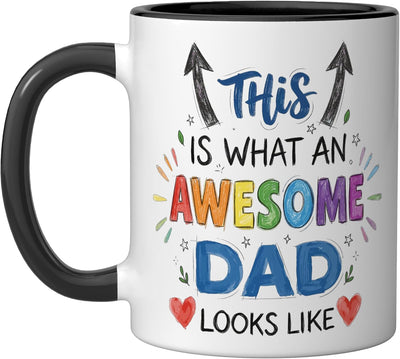 Taza cerámica para padre día del padre negro/blanco