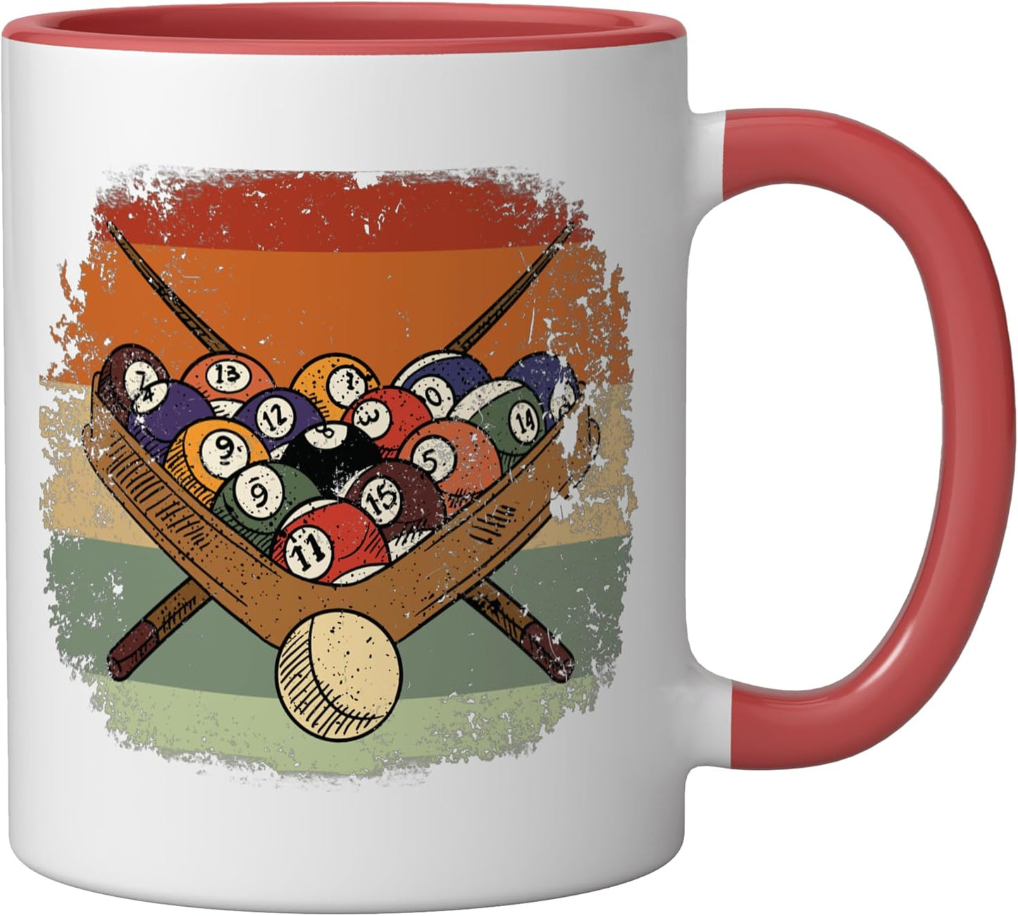 Juego de billar palos para mesa de billar cerámica taza rojo blanco