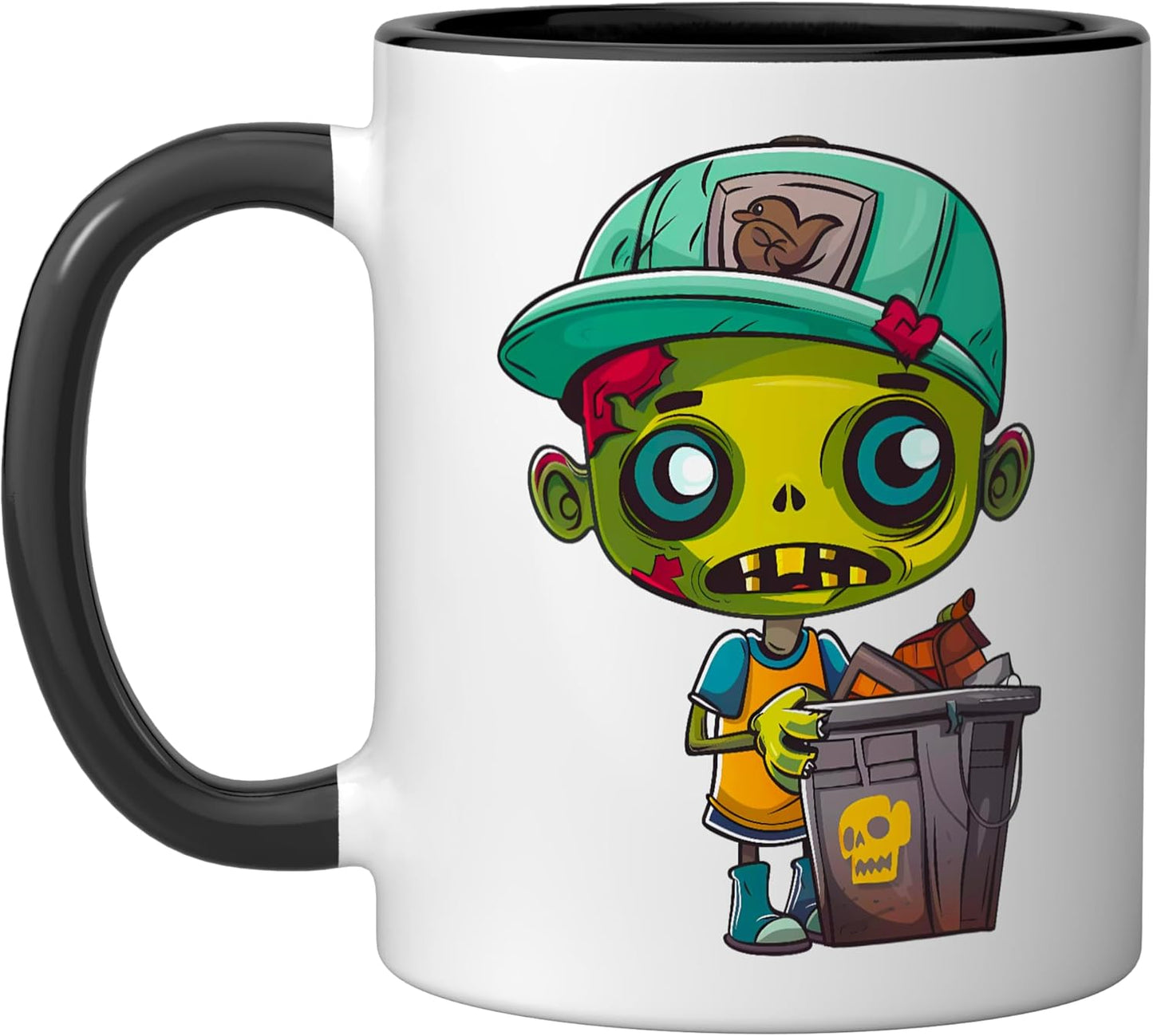 Taza Cerámica Zombie Garbage Collector Negro/Blanco