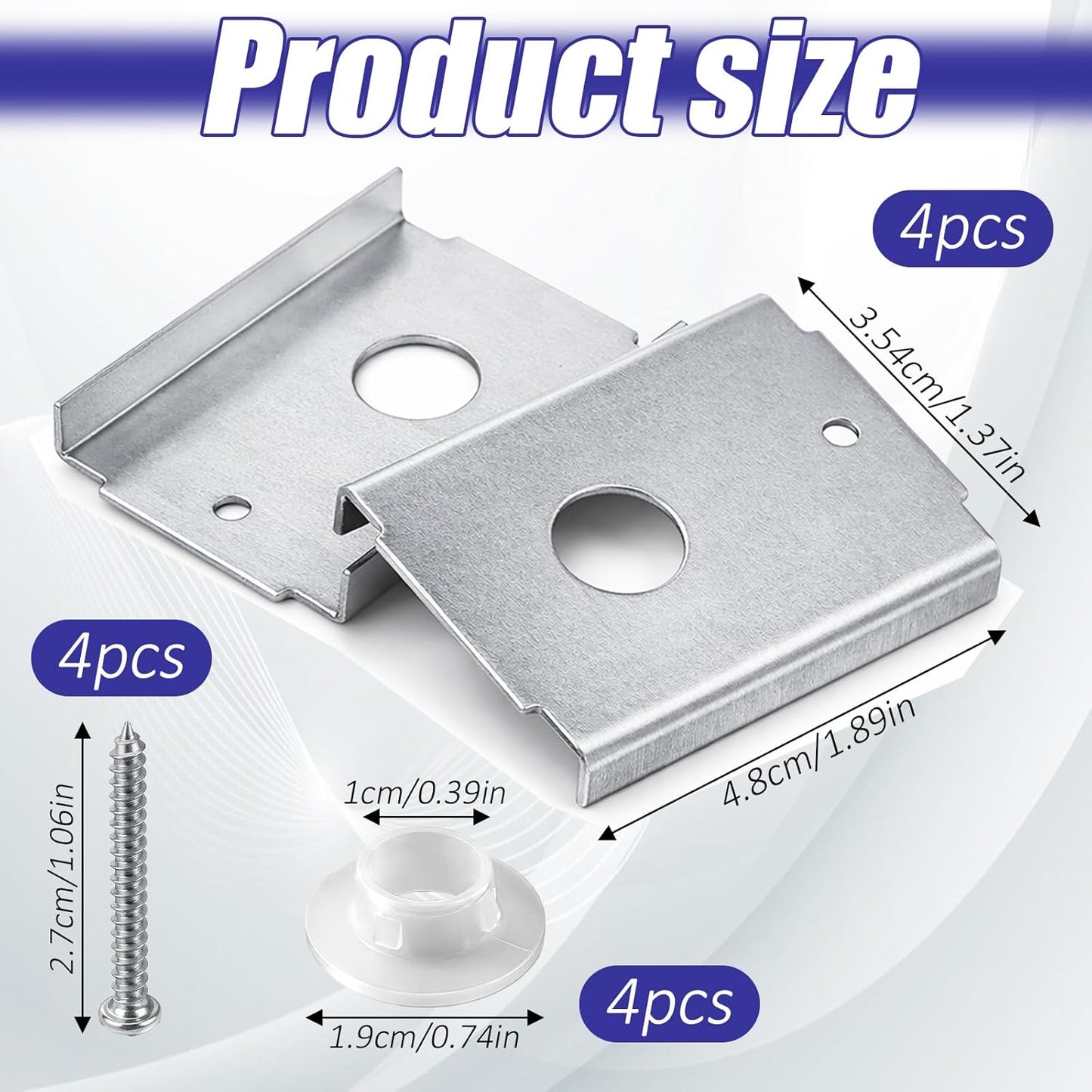 4 Pzas Soporte Puerta Plegable Acero Inox 1-3/8pulg