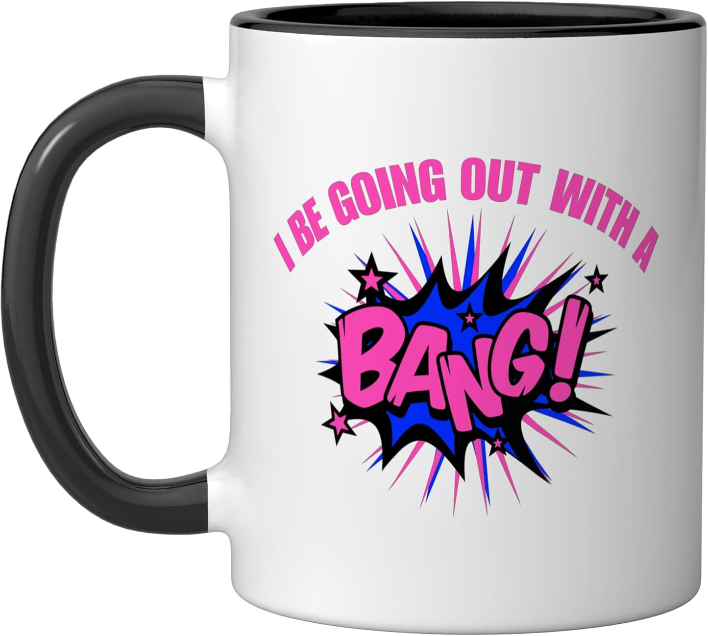 Taza Cerámica Diseño Bang-Bang Negro/Blanco