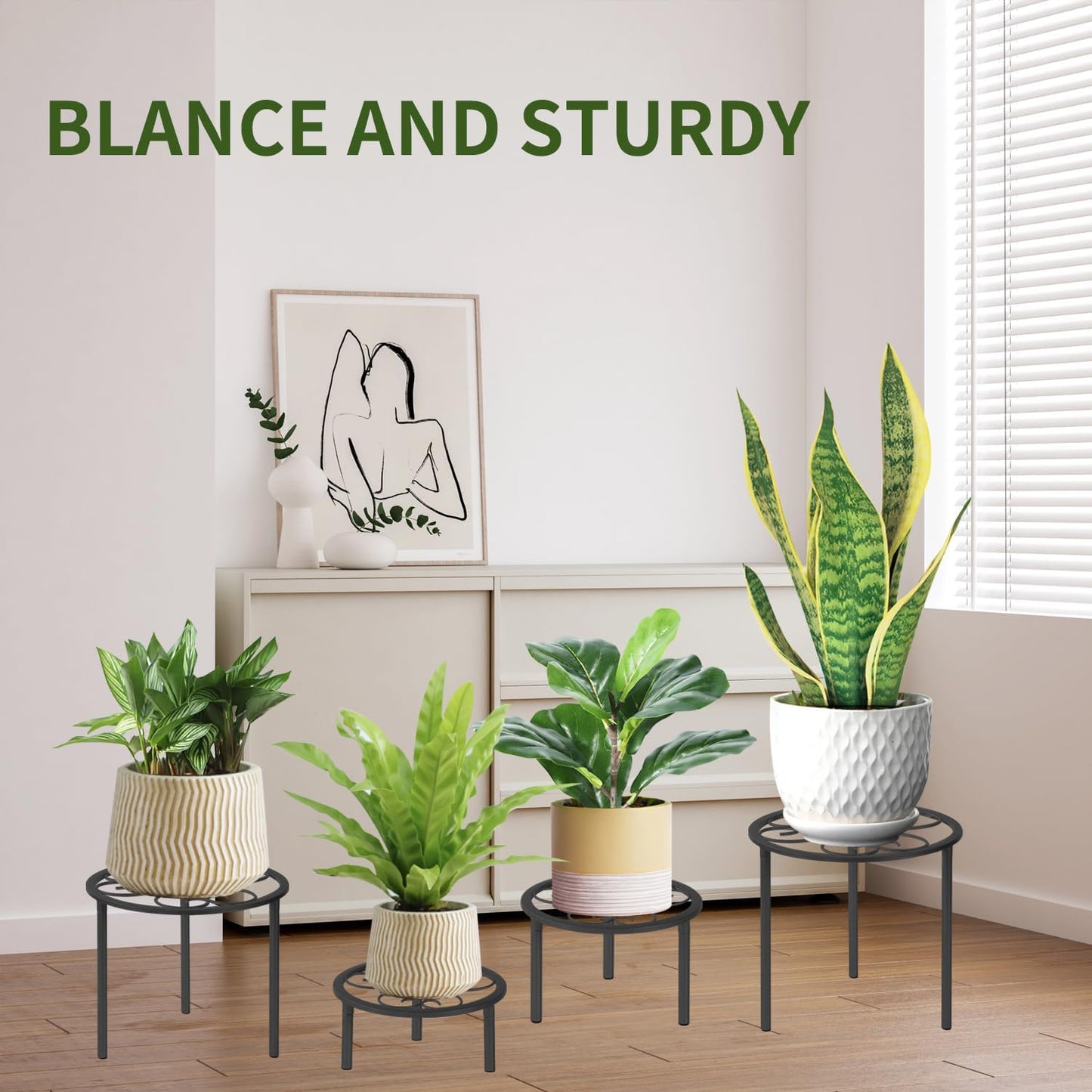 Set 5 estantes hierro para plantas decoración hogar