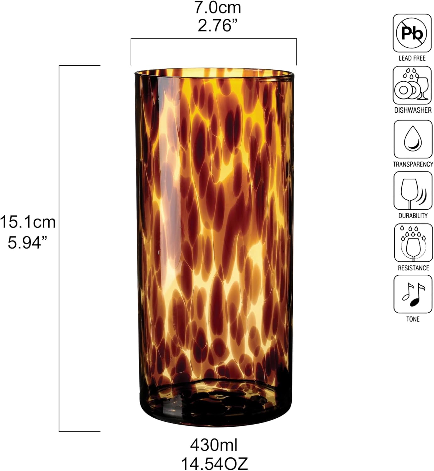 Pitcher Vidrio Tortuga con 4 Vasos Alto 10oz Sin Plomo