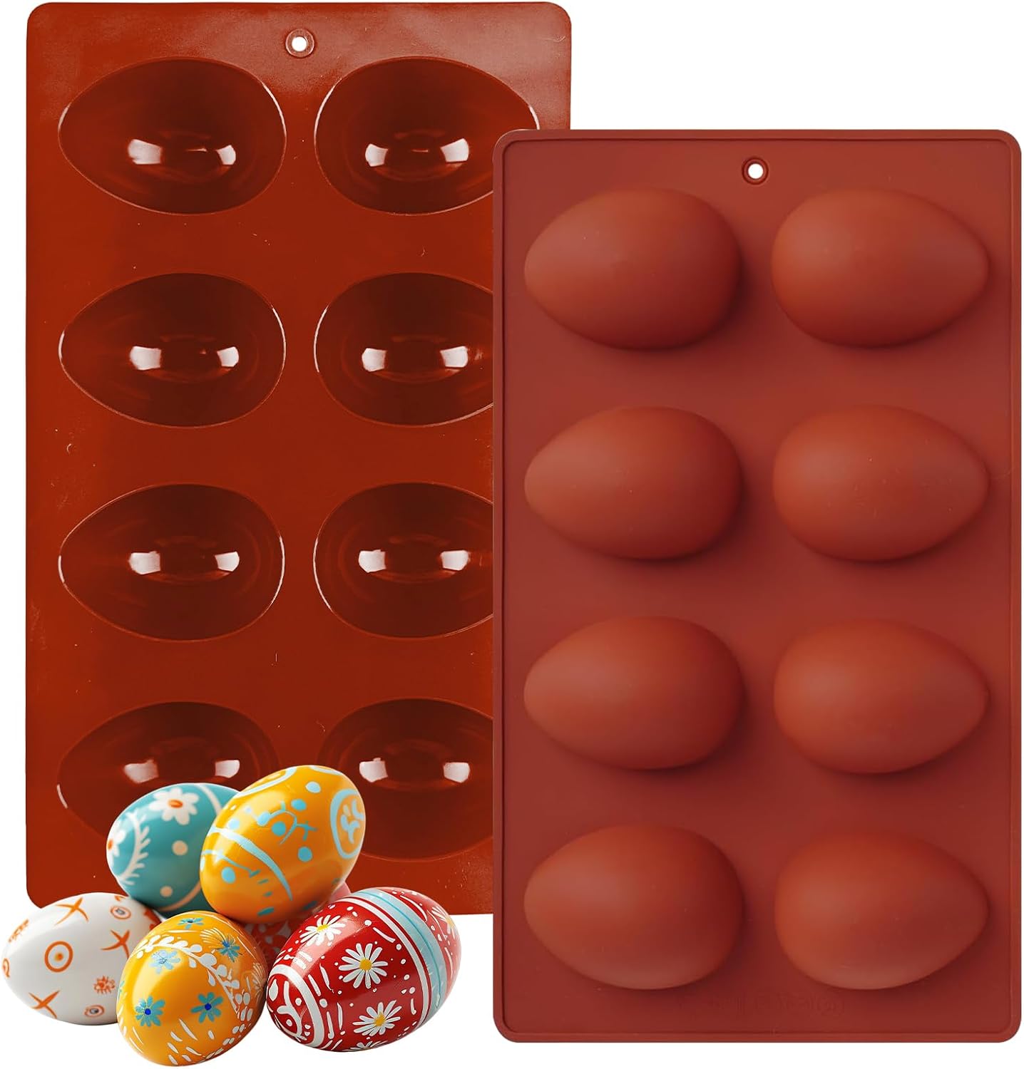 Moldes de silicona con forma de huevo de Pascua 8 cavidades para hornear