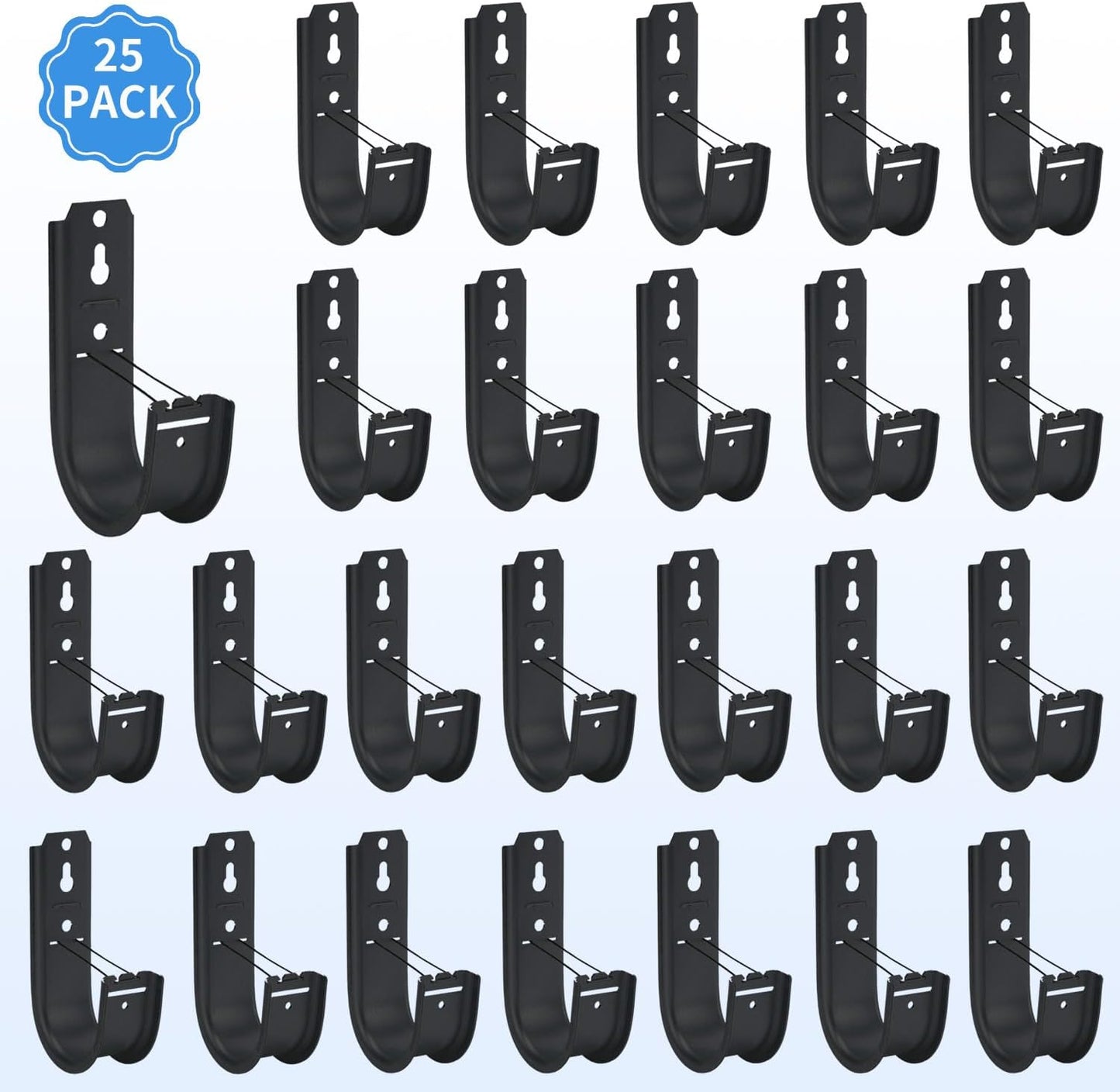 Pack 25 ganchos acero galvanizado 2pulg clips pared