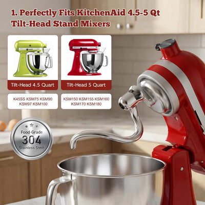 Gancho masa espiral acero inox comp KitchenAid 4.5-5qt