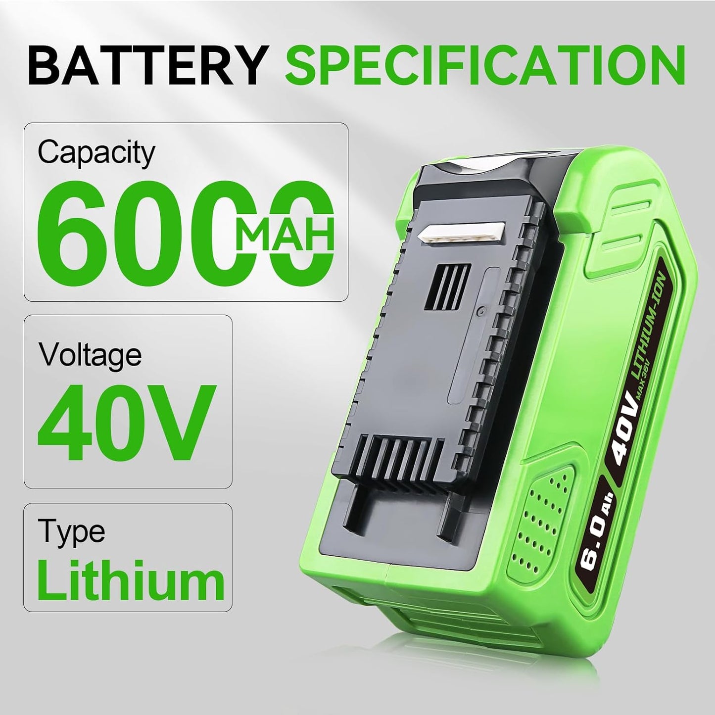 Batería 40V iones litio comp Greenworks 29462