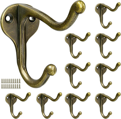 Ganchos para abrigo pared 10 pzas metal vintage bronce antiguo