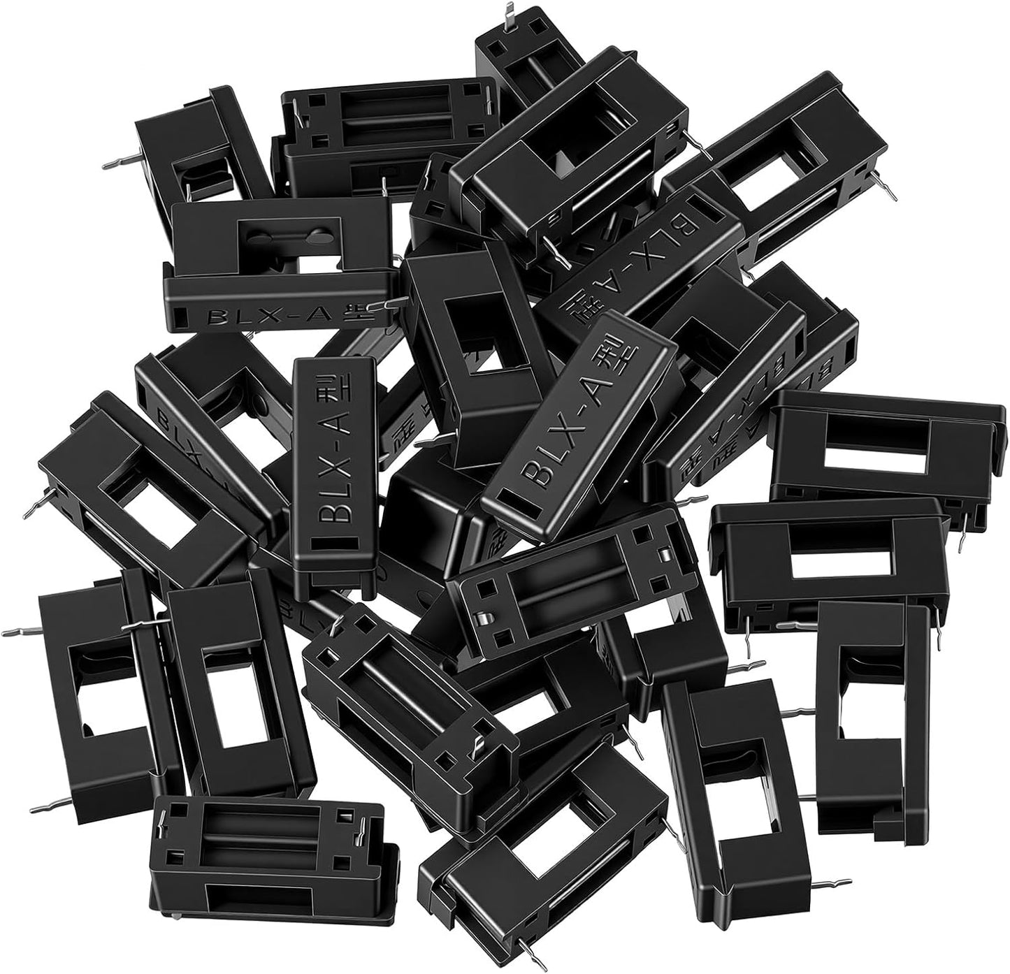 Soporte fusible plástico negro 5x20mm set 30