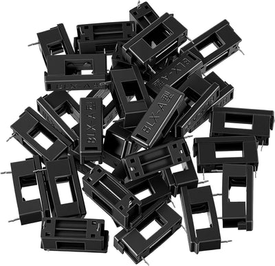 Soporte fusible plástico negro 5x20mm set 30