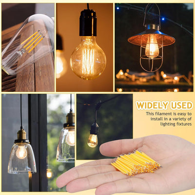 60 Pzas Filamento LED 3V Bombilla Flexible Edison Blanco Cálido