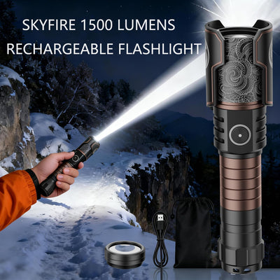 Linterna LED recargable ajustable aluminio carga tipo C