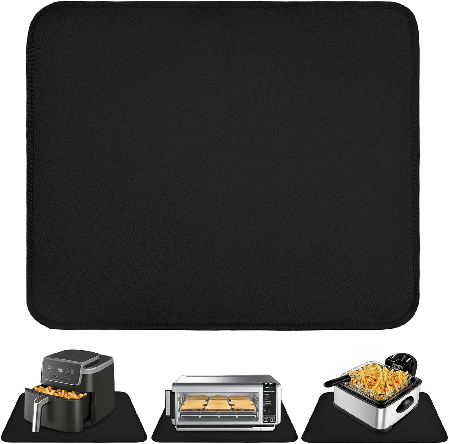 Alfombrilla resistente al calor para freidora de aire horno negra 12x14 pulgadas
