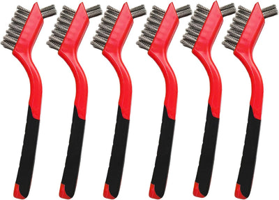 Set 6 cepillos alambre acero inox para pulido y limpieza