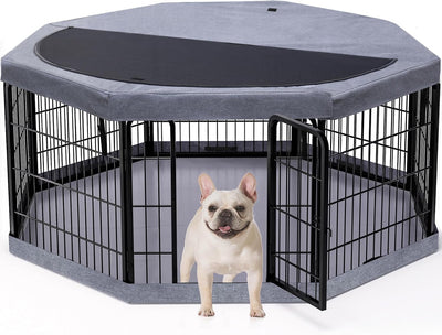 Corral metal perros 22x24pulg con cubierta