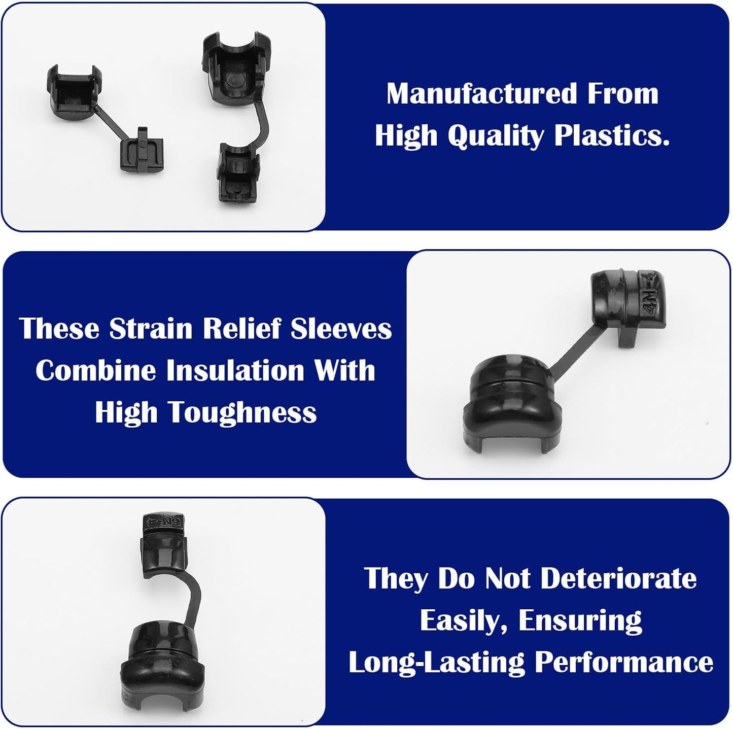 60 Pzas Conector Nylon Aislante para Cables Redondo Negro