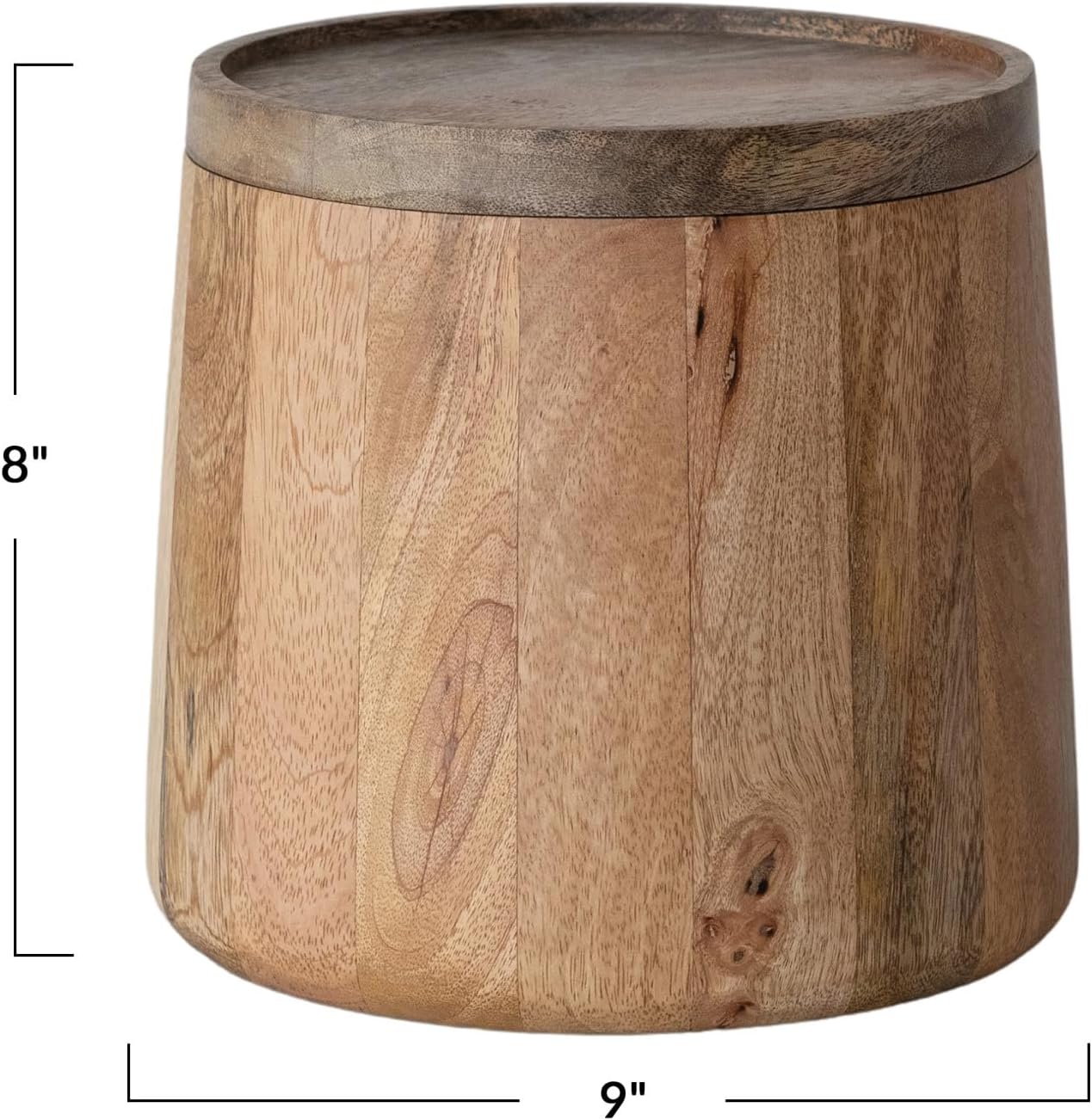 Cubo de hielo de madera de mango y acero inoxidable natural