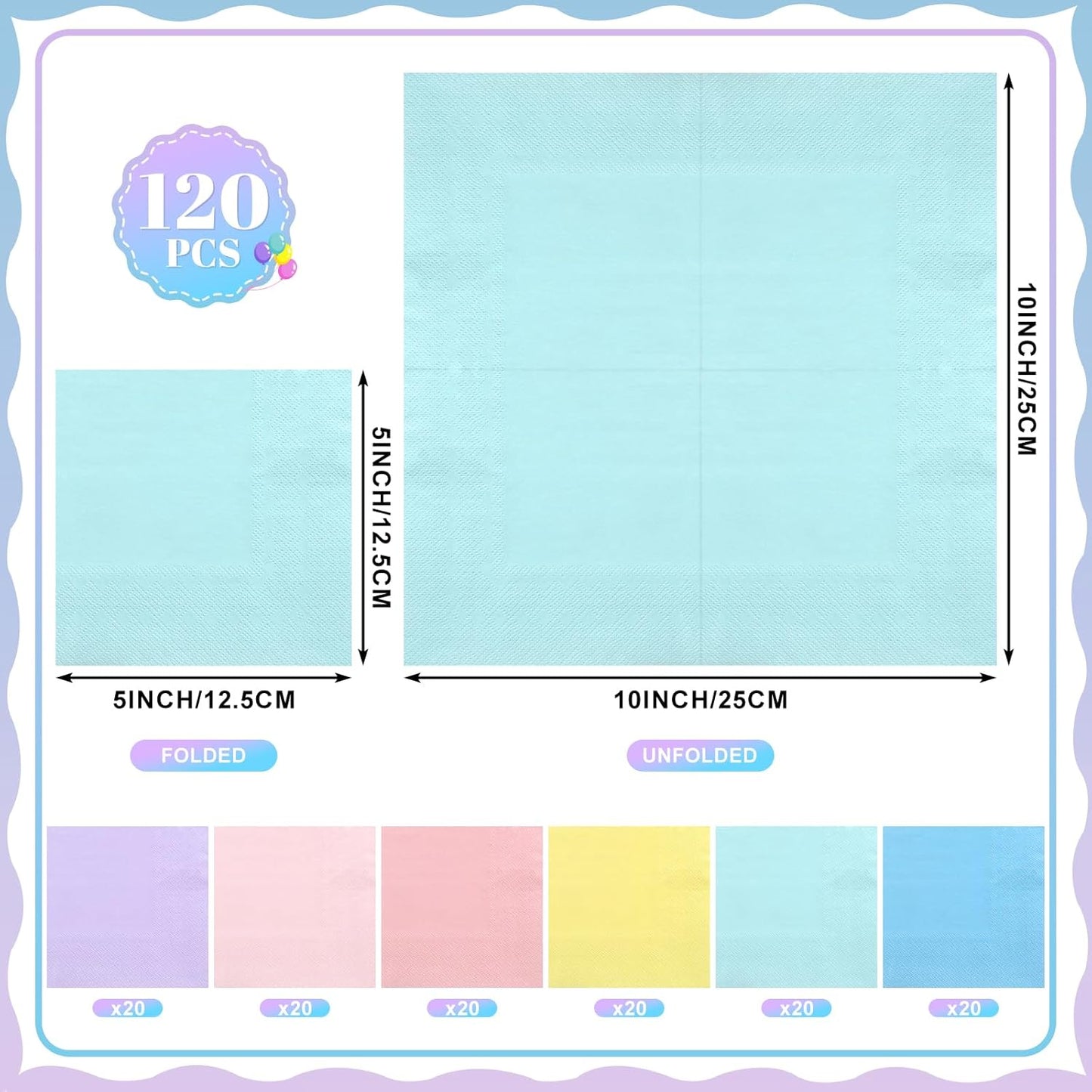 Servilletas y platos de papel pastel NatNarr 120+60