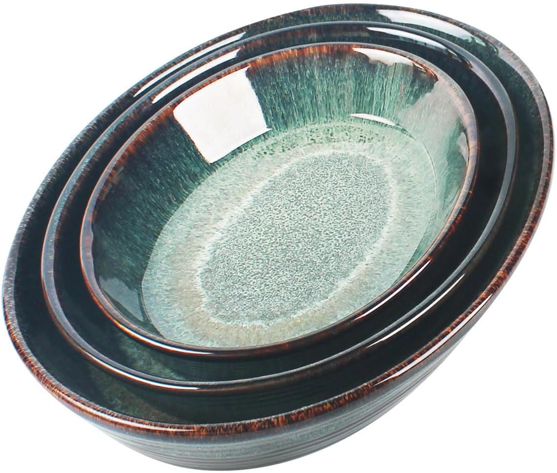 Set 3 Moldes Hornear Cerámica Ovalados Apto Microondas