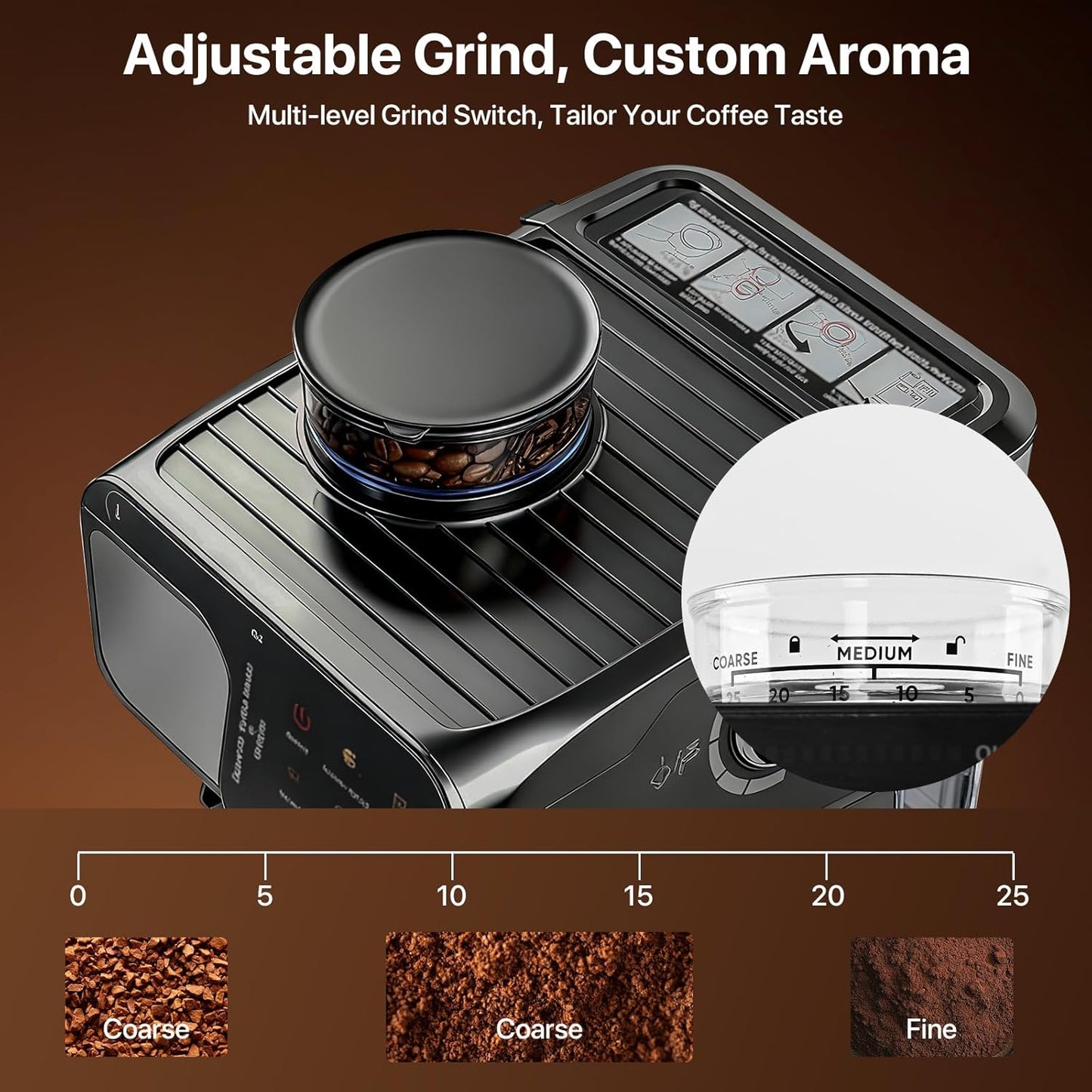 Máquina Espresso Hogar Calentamiento Rápido Capuchino Negro