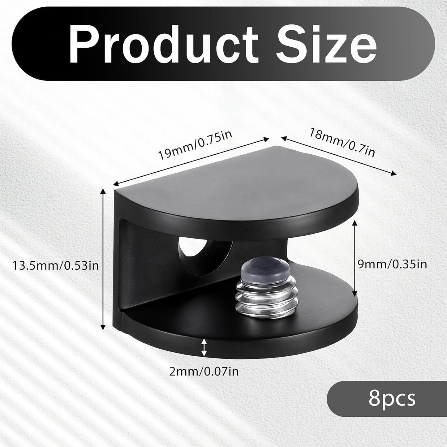 Soportes vidrio sin marco aluminio para pared 0.197-0.315pulg