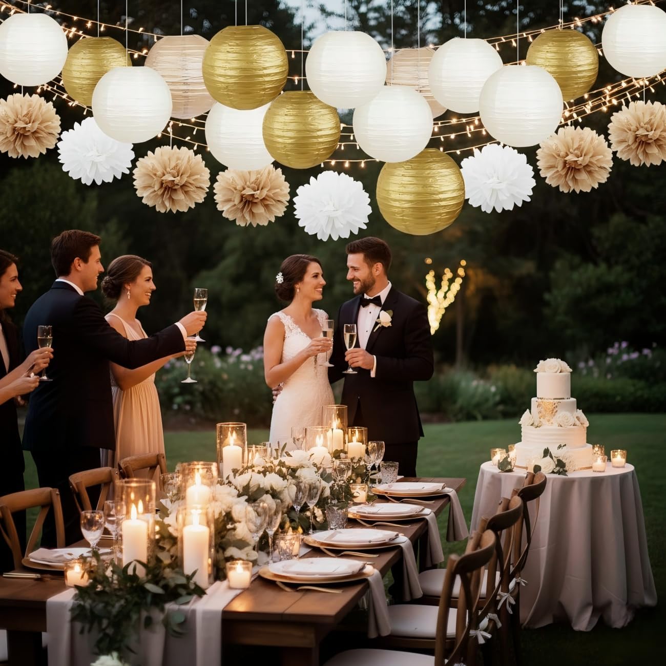 Lámpara papel 12 pzas para fiestas bodas cumpleaños